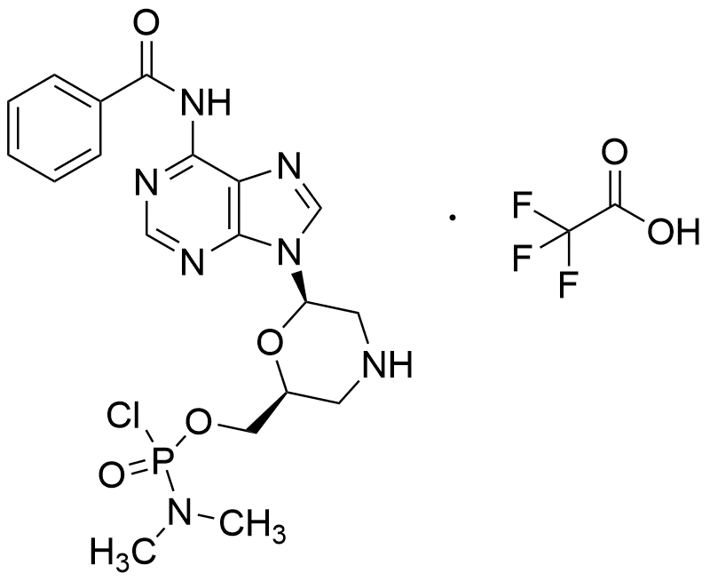 N6-Benzoyl-adenine-4-trityl-2-morpholinyl]methyl -N,N-dimethylphosphoramidochloridate Trifluoroacetate Salt - image 1