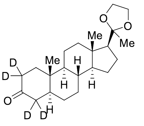(5Alpha)-Pregnane-3,20-dione-d4 Cyclic 20-(1,2-Ethanediyl Acetal) - image 1