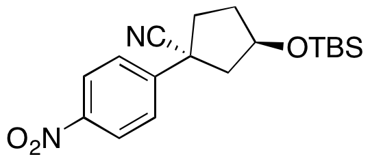rac cis-3-((tert-Butyldimethylsilyl)oxy)-1-(4-nitrophenyl)cyclopentanecarbonitrile - image 1