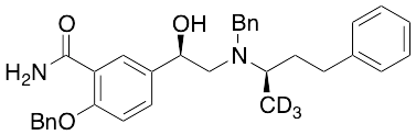[R-(R*,R*)]-5-[1-Hydroxy-2-[(1-methyl-3-phenylpropyl)(phenylmethyl)amino]ethyl]-2-(phenylmethoxy)benzamide-d3 - image 1