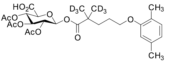 (2S,3S,4S,5R,6S)-3,4,5-Triacetoxy-6-((5-(2,5-dimethylphenoxy)-2,2-bis(methyl-d3)pentanoyl)oxy)tetrahydro-2H-pyran-2-carboxylic acid - image 1