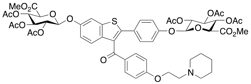 Raloxifene 6,4’-Bis(2,3,4,6-tetra-O-acetyl-Beta-D-glucuronide Methyl Ester) - image 1