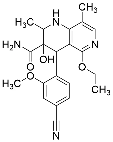 4-(4-Cyano-2-methoxyphenyl)-5-ethoxy-3-hydroxy-2,8-dimethyl-1,2,3,4-tetrahydro-1,6-naphthyridine-3-carboxamide - image 1