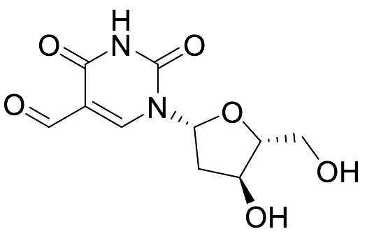 1-((2R,4S,5R)-4-Hydroxy-5-(hydroxymethyl)tetrahydrofuran-2-yl)-2,4-dioxo-1,2,3,4-tetrahydropyrimidine-5-carbaldehyde - image 1