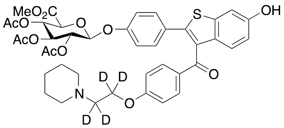 Methyl Raloxifene-d4 4’-(2,3,4-Tri-O-acetyl-Beta-D-glycopyranuronate) - image 1
