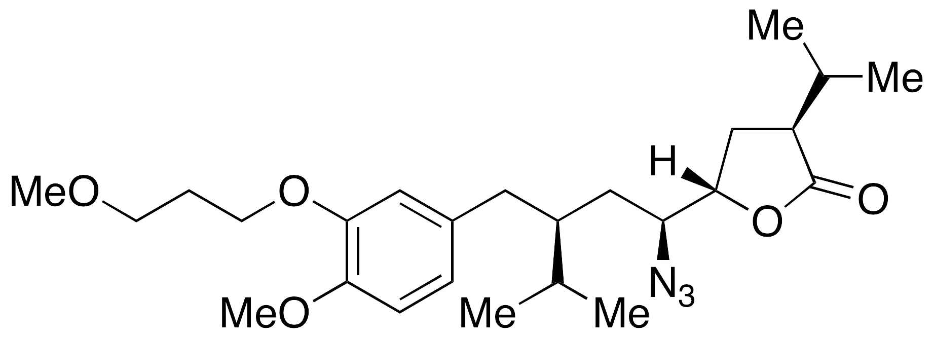 5(S)-[1(S)-Azido-3(S)-[4-methoxy-3-(3-methoxypropoxy)benzyl]-4-methylpentyl]-3(S)-isopropyldihydrofuran-2-one - image 1