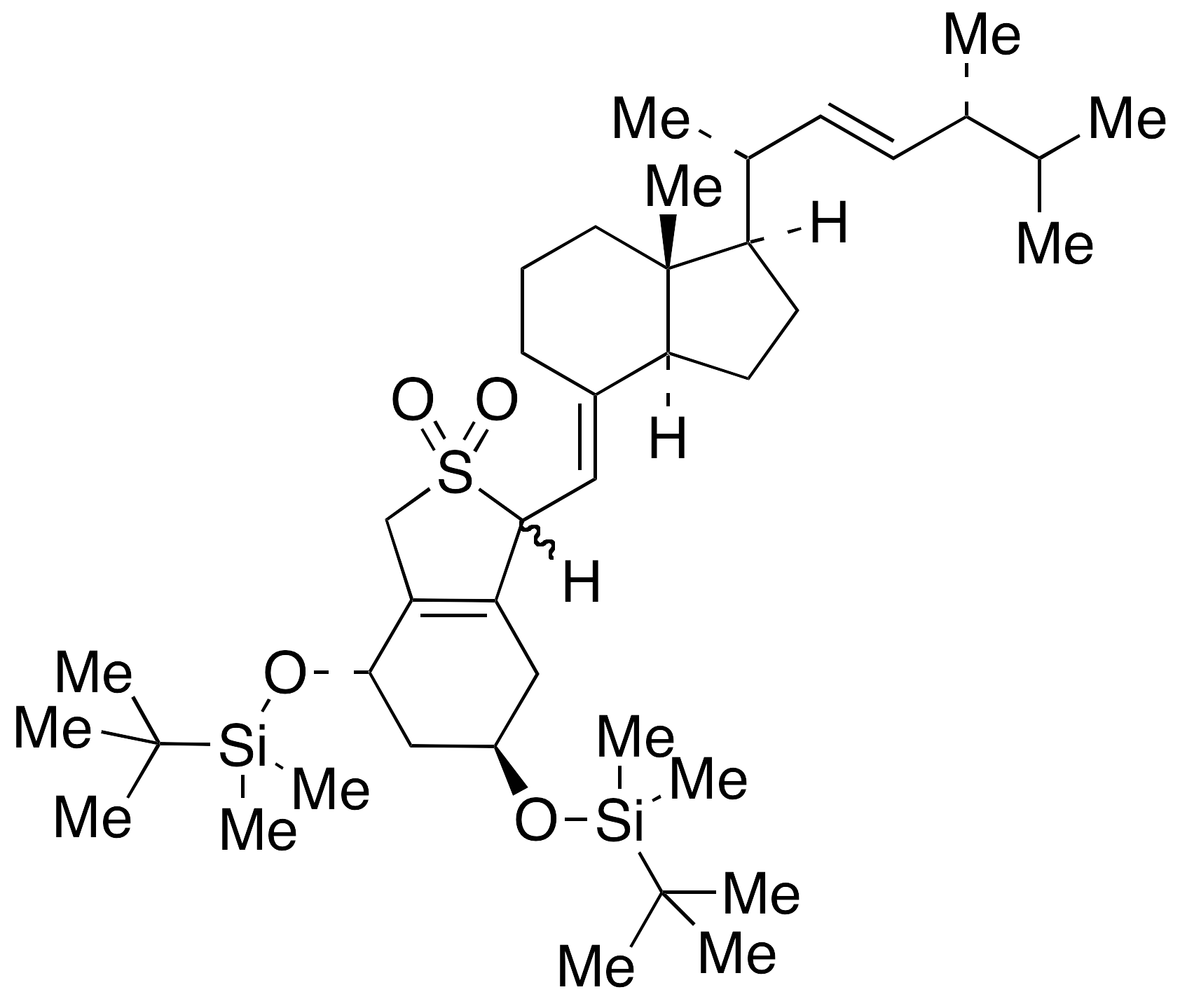 (3S)-1,3-Bis-O-tert-Butyldimethylsilyl 3-Hydroxy Vitamin D2 SO2 Adduct (Mixture of Diastereomers) - image 1