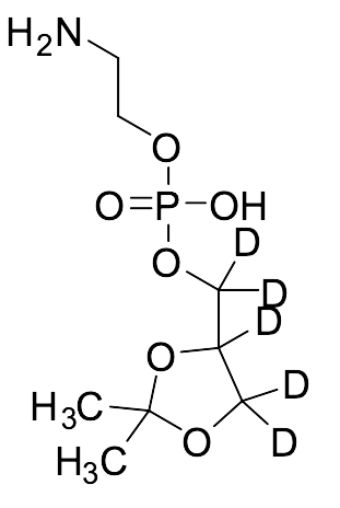 2-Aminoethyl ((2,2-Dimethyl-1,3-dioxolan-4-yl)methyl) Hydrogen Phosphate-D5 - image 1