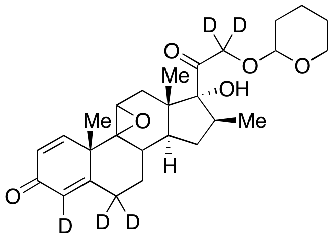 21-Tetrahydropyranyl Acetyl Ether 9-Deschloro-11-dehydroxy 9,11-Epoxy Beclomethasone-d5 - image 1