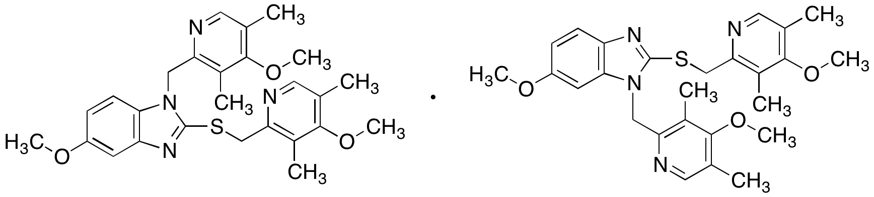 Mixture of N-(4-Methoxy-3,5-dimethyl-2-pyridinyl)methyl Omeprazole Sulfide and N’-(4-Methoxy-3,5-dim - image 1