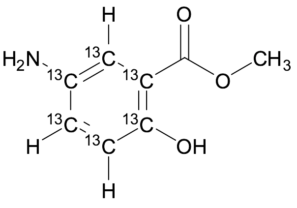 5-Amino Salicylic Acid Methyl Ester-¹³C₆ - image 1