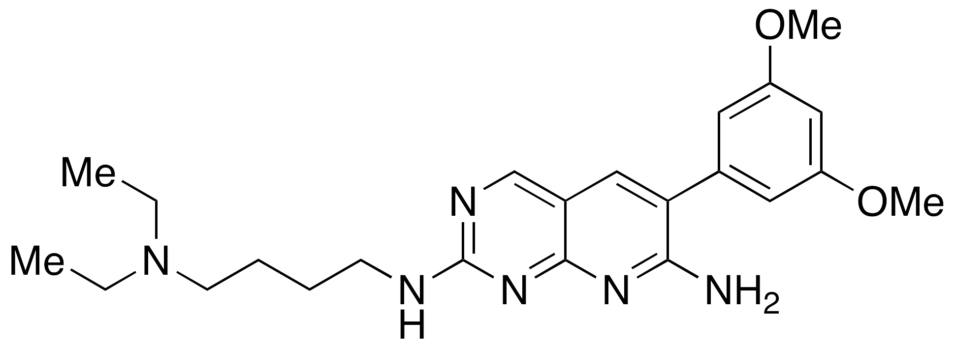 N2-[4-(Diethylamino)butyl]-6-(3,5-dimethoxyphenyl)-pyrido[2,3-d]pyrimidine-2,7-diamine - image 1