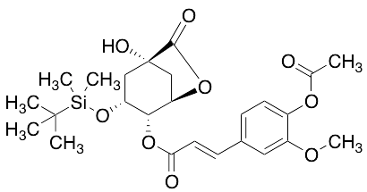 (2E)-(1R,3R,4S,5R)-3-[[(1,1-Dimethylethyl)dimethylsilyl]oxy]-1-hydroxy-7-oxo-6-oxabicyclo[3.2.1]oct-4-yl Ester 3-[4-(Acetyloxy)-3-methoxyphenyl]-2-propenoic Acid - image 1