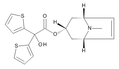 rel-(1R,3S,5S)-8-Methyl-8-azabicyclo[3,2,1]oct-6-en-yl-2-hydroxy-2,2-dithiophen-2-yl acetate - image 1