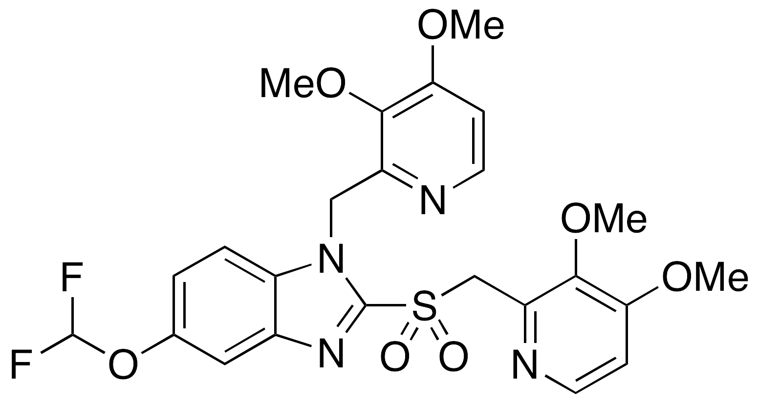 N-[(3,4-Dimethoxy-2-pyridinyl)methyl] Pantoprazole Sulfone(Mixture of 1 and 3 isomers) - image 1
