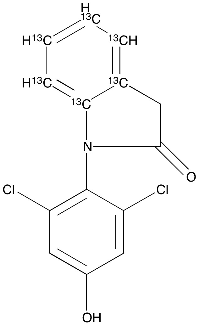 1-(2,6-Dichloro-4-hydroxphenyl)-1,3-dihydroindol-2-one-13C6 - image 1