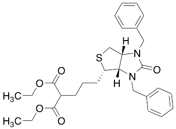 1,3-Diethyl ester 2-[3-[(3aS,4S,6aR)-hexahydro-2-oxo-1,3-bis(phenylmethyl)-1H-thieno[3,4-d]imidazol-4-yl]propyl] Propanedioic acid - image 1