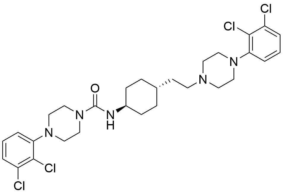 trans-4-(2,3-Dichlorophenyl)-N-((1R,4R)-4-(2-(4-(2,3-dichlorophenyl)piperazin-1-yl)ethyl)cyclohexyl)piperazine-1-carboxamide - image 1