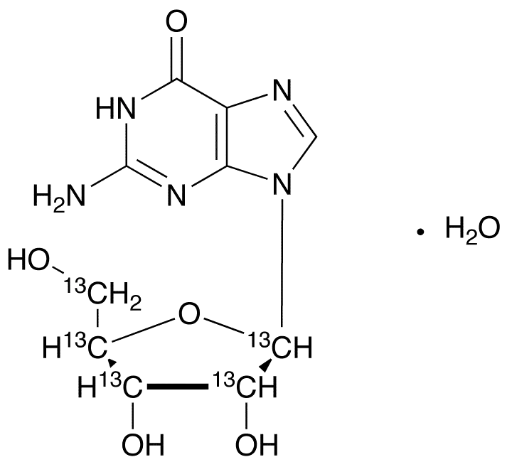 Guanosine-1',2',3',4',5'-13C5 hydrate - image 1
