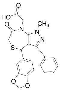 4-(1,3-Benzodioxol-5-yl)-1,4,6,7-tetrahydro-1-methyl-7-oxo-3-phenyl-8H-pyrazolo[3,4-e][1,4]thiazepine-8-acetic Acid - image 1