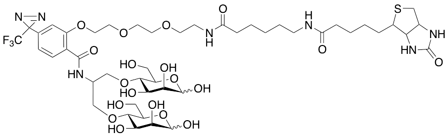 N-[2-[2-[2-[(N-Biotinyl-caproylamino)-ethoxy)ethoxyl]-4-[2-(trifluoromethyl)-3H-diazirin-3-yl]benzoyl]-1,3-bis(mannopyranosyl-4-yloxy)-2-propylamine - image 1
