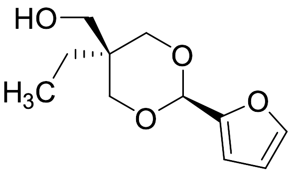 cis-5-Ethyl-2-(2-furanyl)-1,3-dioxane-5-methanol - image 1