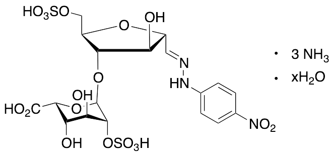 2,5-Anhydro-4-O-(2-O-sulfo-Alpha-L-idopyranuronosyl)-D-mannose 1-[(4-Nitrophenyl)hydrazone] 6-(Hydrogen sulfate) Triammonium Salt Hydrate - image 1