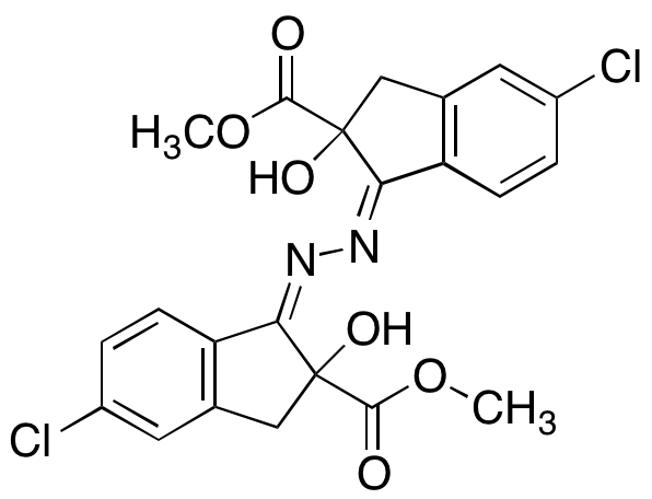 (1Z,1’Z)-Dimethyl-1,1’-(hydrazine-1,2-diylidene)bis(5-chloro-2-hydroxy-2,3-dihydro-1H-indene-2-carboxylate) - image 1