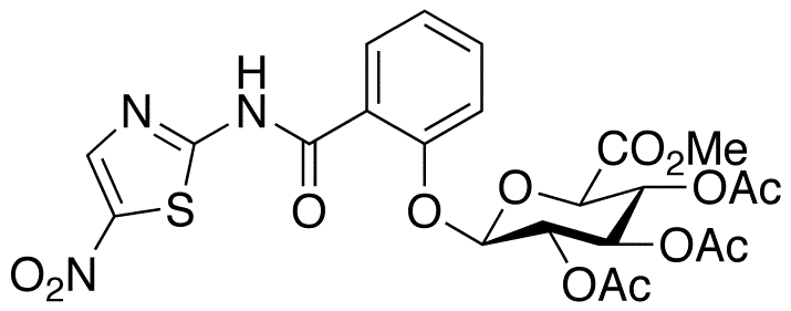 Methyl 1-[[2-N-(5-Nitrothiazolyl)carboxamido]phenyl]-2,3,4- tri-O-acetyl-Beta-D-glucopyranuronate - image 1