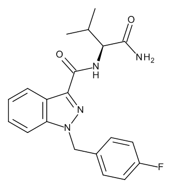N-[(1S)-1-(Aminocarbonyl)-2-methylpropyl]-1-[(4-fluorophenyl)methyl]-1H-indazole-3-carboxamide (100 µg/mL in Methanol) - image 1
