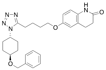 trans-3,4-Dihydro-6-[4-[1-[4-(phenylmethoxy)cyclohexyl]-1H-tetrazol-5-yl]butoxy]-2(1H)-quinolinone - image 1