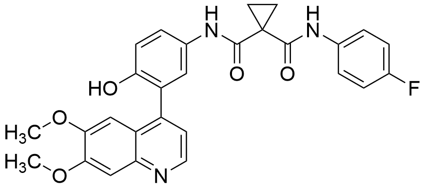 N-(3-(6,7-Dimethoxyquinolin-4-yl)-4-hydroxyphenyl)-N-(4-fluorophenyl)cyclopropane-1,1-dicarboxamide - image 1
