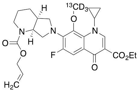 Moxifloxacin-13C,D3 N-Allyloxycarbonate 3’-Ethyl Ester - image 1