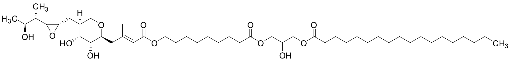 3-((9-(((E)-4-((2S,3R,4R,5S)-3,4-Dihydroxy-5-(((2S)-3-((2S,3S)-3-hydroxybutan-2-yl)oxiran-2-yl)methyl)tetrahydro-2H-pyran-2-yl)-3-methylbut-2-enoyl)oxy)nonanoyl)oxy)-2-hydroxypropyl Stearate - image 1