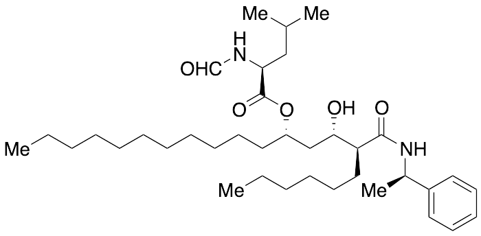 N-Formyl-L-leucine(1S)-1-[(2S,3S)-2-hydroxy-3-[(R)-1-phenylethylcarbomoyl)]nonyl]dodecyl Ester(Orlistat Impurity) - image 1