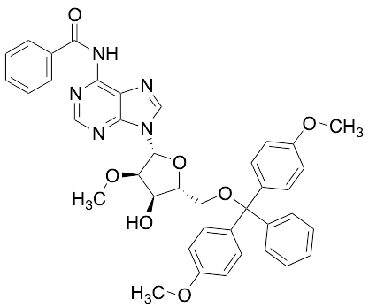 N-(9-((2R,3R,4R,5R)-5-((Bis(4-methoxyphenyl)(phenyl)methoxy)methyl)-4-hydroxy-3-methoxytetrahydrofuran-2-yl)-9H-purin-6-yl)benzamide - image 1