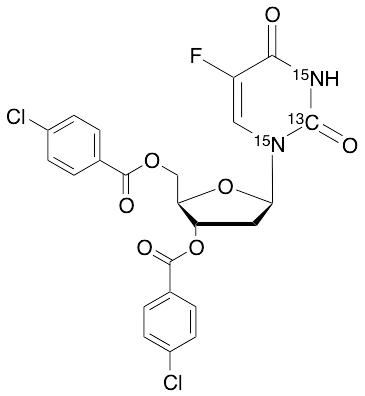 3,5-Di-O-p-chlorobenzoyl Floxuridine-13C,15N2 - image 1