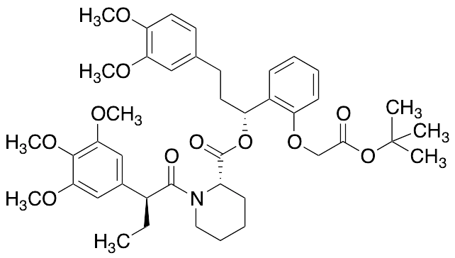 (S)-(R)-1-(2-(2-(tert-Butoxy)-2-oxoethoxy)phenyl)-3-(3,4-dimethoxyphenyl)propyl 1-((S)-2-(3,4,5-Trimethoxyphenyl)butanoyl)piperidine-2-carboxylate - image 1