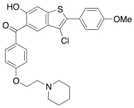 (3-Chloro-6-hydroxy-2-(4-methoxyphenyl)benzo[b]thiophen-5-yl)(4-(2-(piperidin-1-yl)ethoxy)phenyl)methanone - image 1