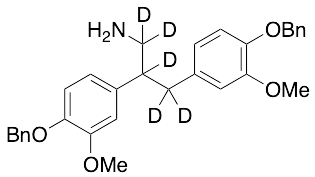 2,3-Bis(4-(benzyloxy)-3-methoxyphenyl)propan-1-amine-d5 - image 1