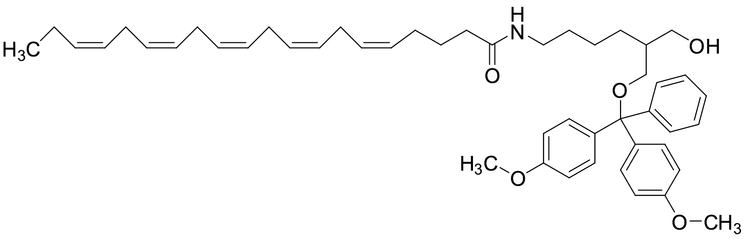 (5Z,8Z,11Z,14Z,17Z)-N-(6-(Bis(4-methoxyphenyl)(phenyl)methoxy)-5-(hydroxymethyl)hexyl)icosa-5,8,11,14,17-pentaenamide - image 1