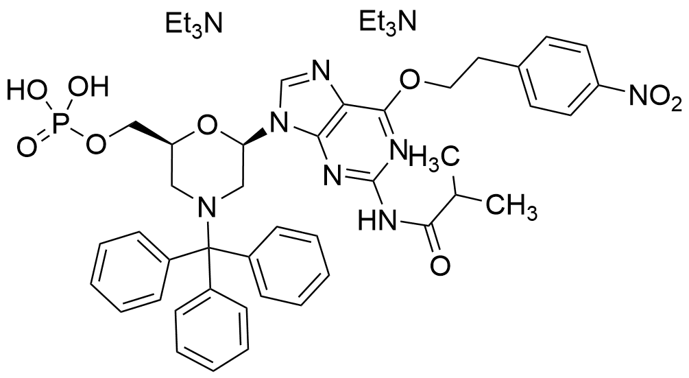 [N2-Isobutyryl-N4-p-nitrophenylethyl N-trityl-morpholino Guanosine] Methyl Phosphate Ditriethylamine Salt - image 1