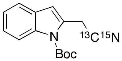 2-(Cyanomethyl)-1H-indole-1-carboxylic Acid tert-Butyl Ester-13C,15N - image 1