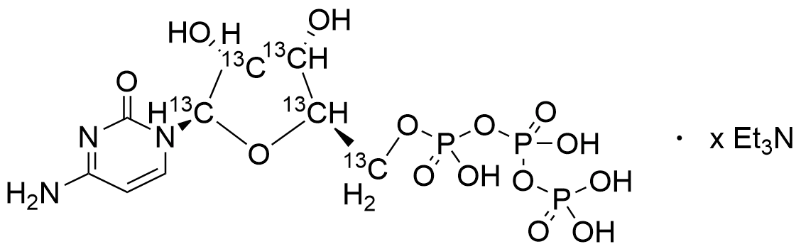 Cytidine- 5'-triphosphate -1',2',3',4',5'-13C5 Triethylamine Salt, >90% - image 1
