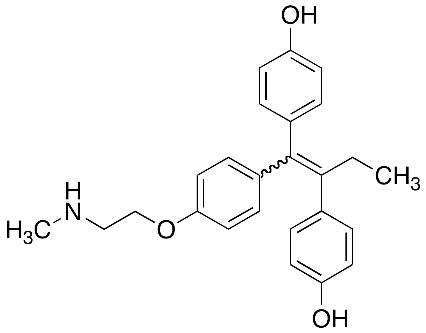(E/Z)-4,4’-Dihydroxy-N-desmethyl Tamoxifen - image 1