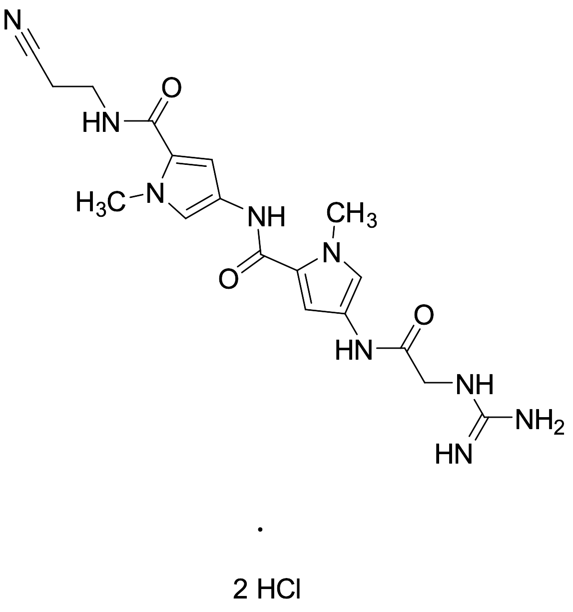 Des-(3-Amino-3-iminopropyl) N-(2-Cyanoethyl) Netropsin Dihydrochloride - image 1