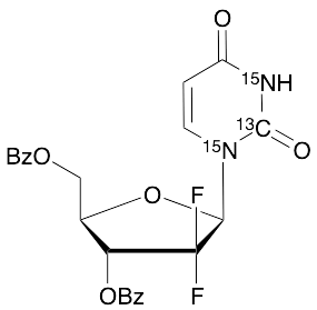 3,5-Dibenzoate-2,2-difluorouridine-13C,15N2 - image 1