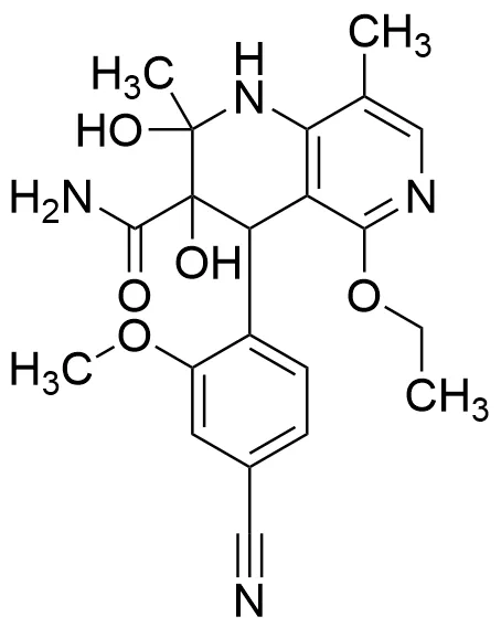 4-(4-Cyano-2-methoxyphenyl)-5-ethoxy-2,3-dihydroxy-2,8-dimethyl-1,2,3,4-tetrahydro-1,6-naphthyridine-3-carboxamide - image 1