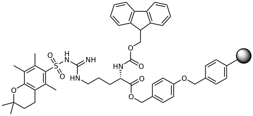 Fmoc-Arg (Pmc) Wang Resin